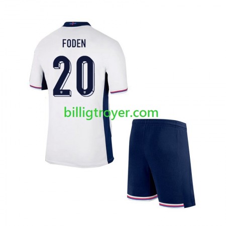 Billige Fotballdrakter England Phil Foden 20 Barn Hjemmedraktsett EM 2024 Kortermet